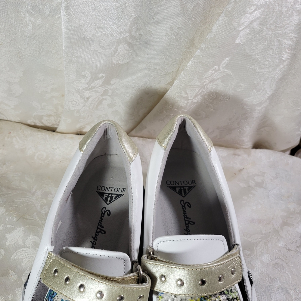 SandBaggers Ladies White and Multicolor Women's Golf Shoes - Royal Kilt - Size 8 - Picture 8 of 9
